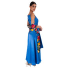 The Rarefied Silk Gown with Scarf - Dress