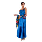 The Rarefied Silk Gown with Scarf - Dress